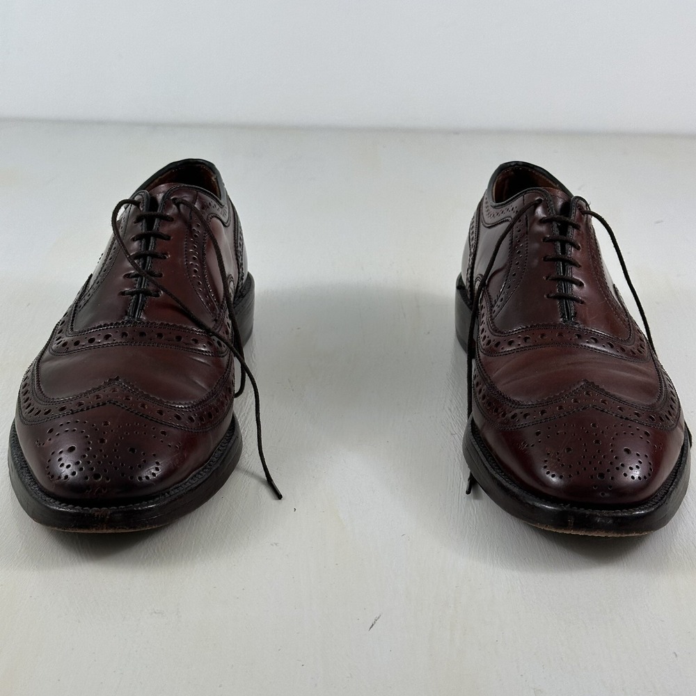 Allen Edmonds Mens Cambridge Shell Cordovan Shoes 9 C Burgundy Oxford Wingtips‎ - Picture 8 of 16